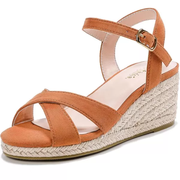 imageGirls Wedge Sandals Espadrilles Flatform Open Toe Ankle Strap Dressy Girls Heels Summer Shoes Little Big KidBrown