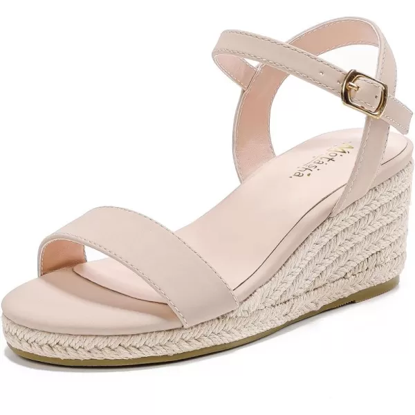 imageWedge Sandals for Girls Espadrille Dressy Platform Sandals Open Toe Ankle Strap Summer Girls Heel Little Big KidNubuck Nude