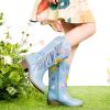 imageGirls Cowboy Boots Toddler Cowgirl Floral Embroidered Fringe Little Kids Western Boots Girl Riding Boot Birthday PartyBlue