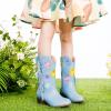 imageGirls Cowboy Boots Toddler Cowgirl Floral Embroidered Fringe Little Kids Western Boots Girl Riding Boot Birthday PartyBlue
