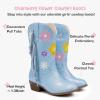 imageGirls Cowboy Boots Toddler Cowgirl Floral Embroidered Fringe Little Kids Western Boots Girl Riding Boot Birthday PartyBlue