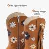 imageGirls Cowboy Boots Toddler Cowgirl Floral Embroidered Fringe Little Kids Western Boots Girl Riding Boot Birthday PartyBrown