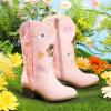imageGirls Cowboy Boots Toddler Cowgirl Floral Embroidered Fringe Little Kids Western Boots Girl Riding Boot Birthday PartyLight Pink