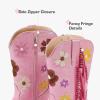 imageGirls Cowboy Boots Toddler Cowgirl Floral Embroidered Fringe Little Kids Western Boots Girl Riding Boot Birthday PartyPink