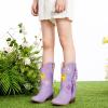 imageGirls Cowboy Boots Toddler Cowgirl Floral Embroidered Fringe Little Kids Western Boots Girl Riding Boot Birthday PartyPurple