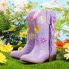 imageGirls Cowboy Boots Toddler Cowgirl Floral Embroidered Fringe Little Kids Western Boots Girl Riding Boot Birthday PartyPurple