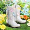 imageGirls Cowboy Boots Toddler Cowgirl Floral Embroidered Fringe Little Kids Western Boots Girl Riding Boot Birthday PartySilver