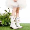 imageGirls Cowboy Boots Toddler Cowgirl Floral Embroidered Fringe Little Kids Western Boots Girl Riding Boot Birthday PartyWhite