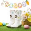 imageGirls Cowboy Boots Toddler Cowgirl Floral Embroidered Fringe Little Kids Western Boots Girl Riding Boot Birthday PartyWhite
