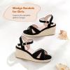 imageGirls Wedge Sandals Espadrilles Flatform Open Toe Dressy Girls Heels Summer Shoes Little Big KidBlack