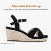 imageGirls Wedge Sandals Espadrilles Flatform Open Toe Dressy Girls Heels Summer Shoes Little Big KidBlack
