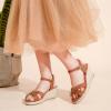 imageGirls Wedge Sandals Espadrilles Flatform Open Toe Dressy Girls Heels Summer Shoes Little Big KidBrown
