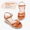 imageGirls Wedge Sandals Espadrilles Flatform Open Toe Dressy Girls Heels Summer Shoes Little Big KidBrown