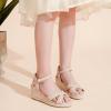 imageGirls Wedge Sandals Espadrilles Flatform Open Toe Dressy Girls Heels Summer Shoes Little Big KidNubuck Nude
