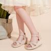 imageGirls Wedge Sandals Espadrilles Flatform Open Toe Dressy Girls Heels Summer Shoes Little Big KidNubuck Nude