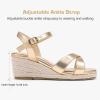 imageGirls Wedge Sandals Espadrilles Flatform Open Toe Dressy Girls Heels Summer Shoes Little Big KidPu Gold