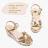 imageGirls Wedge Sandals Espadrilles Flatform Open Toe Dressy Girls Heels Summer Shoes Little Big KidPu Gold