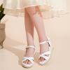 imageGirls Wedge Sandals Espadrilles Flatform Open Toe Dressy Girls Heels Summer Shoes Little Big KidPu White