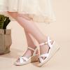 imageGirls Wedge Sandals Espadrilles Flatform Open Toe Dressy Girls Heels Summer Shoes Little Big KidPu White