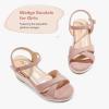 imageGirls Wedge Sandals Espadrilles Flatform Open Toe Dressy Girls Heels Summer Shoes Little Big KidSuede Pink