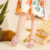 imageGirls Wedge Sandals Espadrilles Flatform Open Toe Dressy Girls Heels Summer Shoes Little Big KidSuede Pink