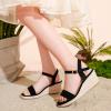 imageGirls Wedge Sandals Platform Espadrille Open Toe Dressy Sandals Summer Girls Heel Little Big KidBlack