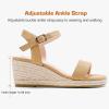 imageGirls Wedge Sandals Platform Espadrille Open Toe Dressy Sandals Summer Girls Heel Little Big KidKhaki