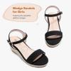imageGirls Wedge Sandals Platform Espadrille Open Toe Dressy Sandals Summer Girls Heel Little Big KidNubuck Black