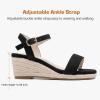 imageGirls Wedge Sandals Platform Espadrille Open Toe Dressy Sandals Summer Girls Heel Little Big KidNubuck Black