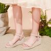 imageGirls Wedge Sandals Platform Espadrille Open Toe Dressy Sandals Summer Girls Heel Little Big KidNubuck Nude
