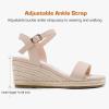 imageGirls Wedge Sandals Platform Espadrille Open Toe Dressy Sandals Summer Girls Heel Little Big KidNubuck Nude