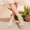 imageGirls Wedge Sandals Platform Espadrille Open Toe Dressy Sandals Summer Girls Heel Little Big KidNubuck Nude