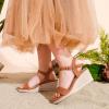 imageGirls Wedge Sandals Platform Espadrille Open Toe Dressy Sandals Summer Girls Heel Little Big KidTan