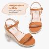 imageGirls Wedge Sandals Platform Espadrille Open Toe Dressy Sandals Summer Girls Heel Little Big KidTan
