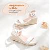 imageGirls Wedge Sandals Platform Espadrille Open Toe Dressy Sandals Summer Girls Heel Little Big KidWhite