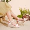 imageGirls Wedge Sandals Platform Espadrille Open Toe Dressy Sandals Summer Girls Heel Little Big KidWhite