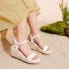 imageGirls Wedge Sandals Platform Espadrille Open Toe Dressy Sandals Summer Girls Heel Little Big KidWhite