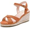 imageGirls Wedge Sandals Espadrilles Flatform Open Toe Dressy Girls Heels Summer Shoes Little Big KidBrown