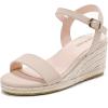 imageGirls Wedge Sandals Platform Espadrille Open Toe Dressy Sandals Summer Girls Heel Little Big KidNubuck Nude