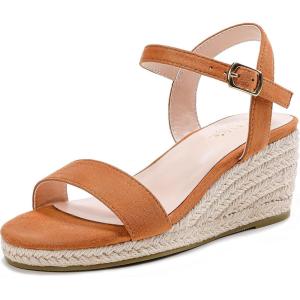 imageGirls Wedge Sandals Platform Espadrille Open Toe Dressy Sandals Summer Girls Heel Little Big KidTan