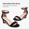 imageGirls Heel Sandals Girl Dress Shoes Open Toe Ankle Strap High Heels Pump Sandals Wedding Party for Little Big KidBlack Suede