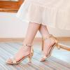 imageGirls Heel Sandals Girl Dress Shoes Open Toe Ankle Strap High Heels Pump Sandals Wedding Party for Little Big KidGold