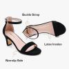 imageGirls Heel Sandals Girl Dress Shoes Open Toe Ankle Strap High Heels Pump Sandals Wedding Party for Little Big KidNubuck Black