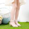 imageGirls Heel Sandals Girl Dress Shoes Open Toe Ankle Strap High Heels Pump Sandals Wedding Party for Little Big KidPearl White