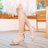 imageGirls Heel Sandals Girl Dress Shoes Open Toe Ankle Strap High Heels Pump Sandals Wedding Party for Little Big KidR Silver