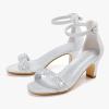 imageGirls Heel Sandals Girl Dress Shoes Open Toe Ankle Strap High Heels Pump Sandals Wedding Party for Little Big KidSilver