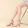 imageGirls Heel Sandals Girl Dress Shoes Open Toe Ankle Strap High Heels Pump Sandals Wedding Party for Little Big KidSilver Metallic