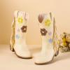 imageGirls Cowboy Boots Toddler Cowgirl Floral Embroidered Fringe Little Kids Western Boots Girl Riding Boot Birthday PartyApricot