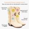 imageGirls Cowboy Boots Toddler Cowgirl Floral Embroidered Fringe Little Kids Western Boots Girl Riding Boot Birthday PartyApricot