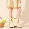 imageGirls Cowboy Boots Toddler Cowgirl Floral Embroidered Fringe Little Kids Western Boots Girl Riding Boot Birthday PartyApricot